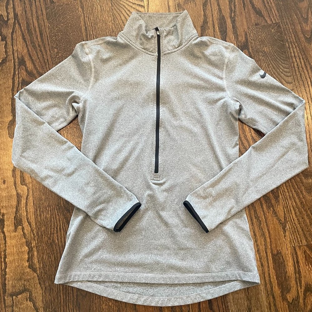 Grey Nike Women's Quarter Zip, Size Medium